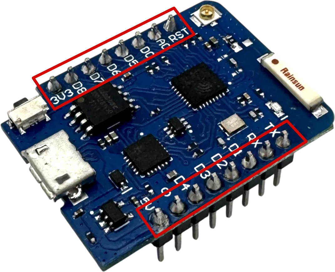D1 Mini Pro Stiftleisten von oben