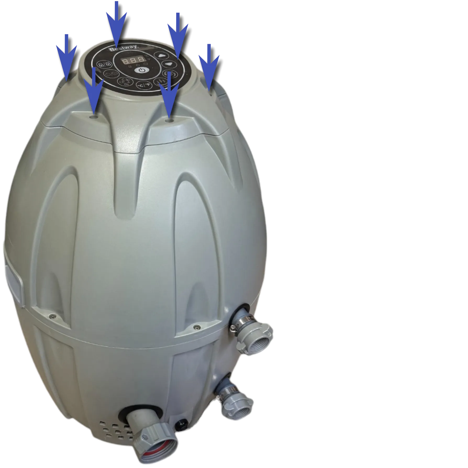 Eiförmige Lay-Z-Spa Pumpe öffnen