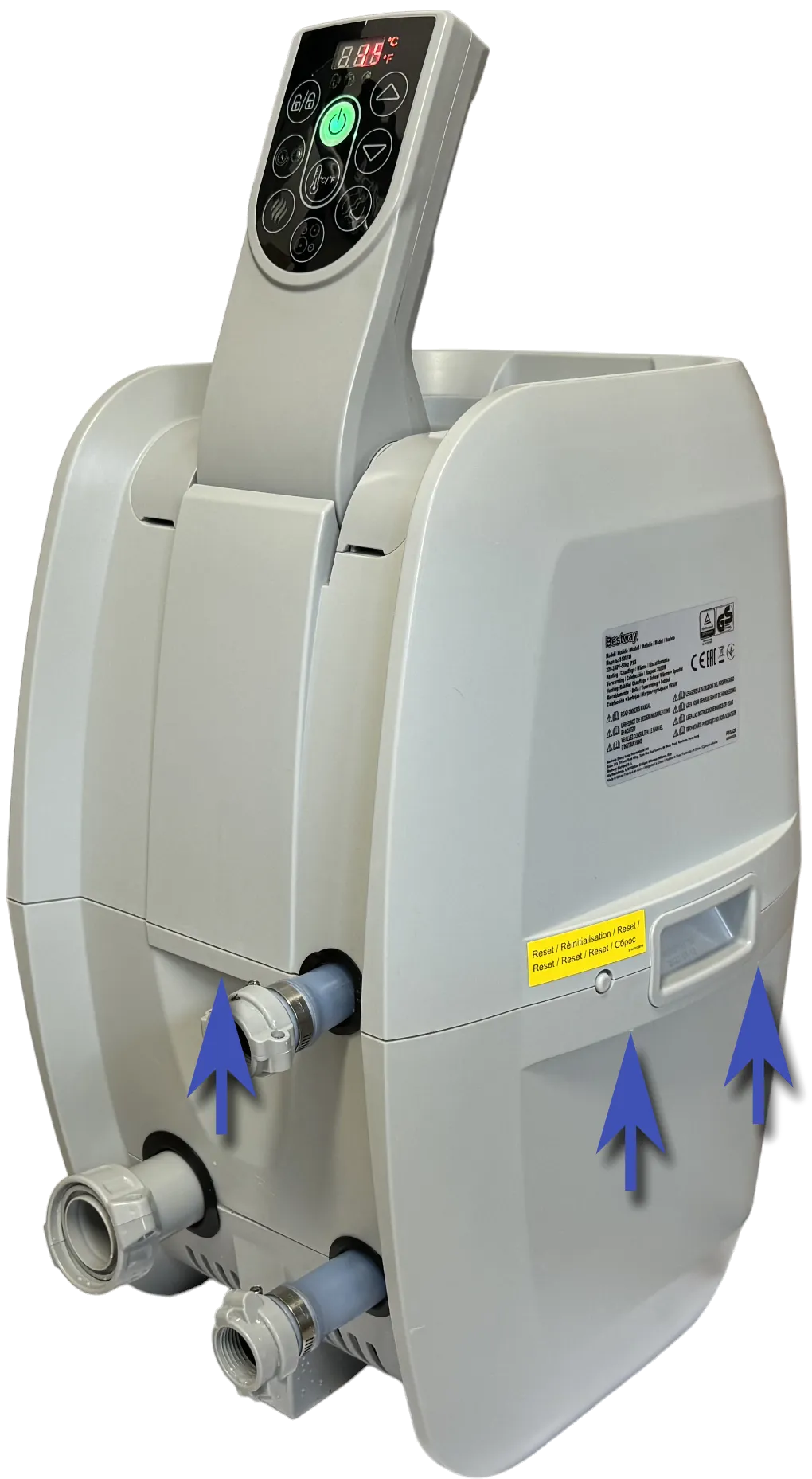 Position der Gehäuseschrauben an der S100101 Pumpe - Ansicht 1